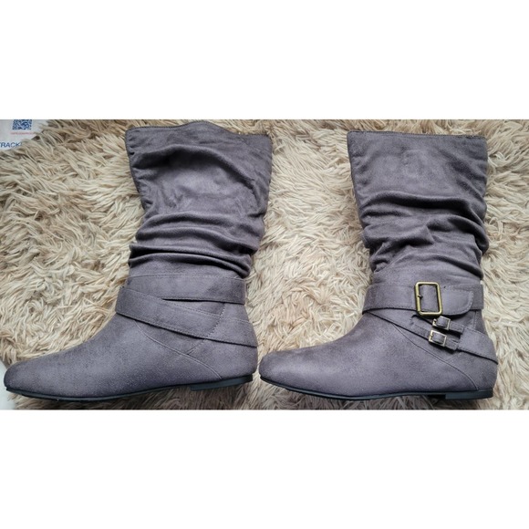 Journee Collection Shoes - Journee Collection Size 10 Shelley Mid Calf Slouchy Suede Boot New